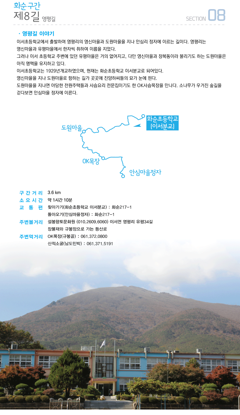 ��8�� ����� , �����Ÿ�:3.6km, �ҿ�ð�:1�ð� 10��, ������:ã�ư���(ȭ���ʵ��б� �̼��б�) : ȭ��217-1 & ���ƿ���(�Ƚɸ�������) : ȭ��217-1